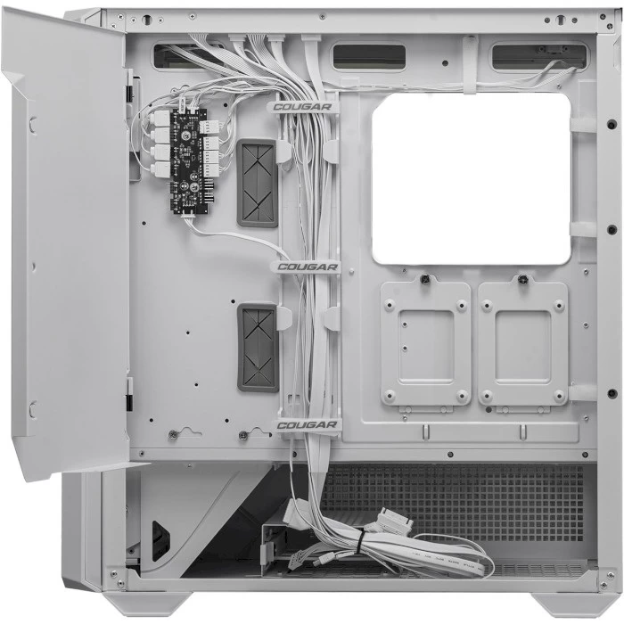 Корпус Cougar MX600 ARGB, White, без БЖ, Full Tower, для E-ATX / ATX / MicroATX / Mini-ITX, 1xType-C / 2xUSB 3.0, макс. CPU - 180 мм / VGA - 400 мм, 3x140 мм, 2x120 мм, бічна панель із загартованого скла (MX600 RGB White)