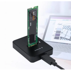 Док-станція M.2 Gembird DD-U3M2, Black, NGFF та NVMe, чіпсет RTL9210B, USB Type-C 3.1 (+ AM адаптер)
