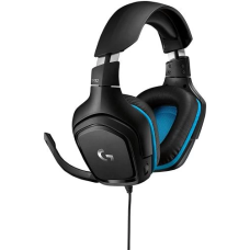 Навушники Logitech G432, Black/Blue, 3.5 мм / USB, мікрофон, дифузори 50 мм, технологія об'ємного звучання 7.1, 39 Ом, 107 дБ, 2 м (981-000770)