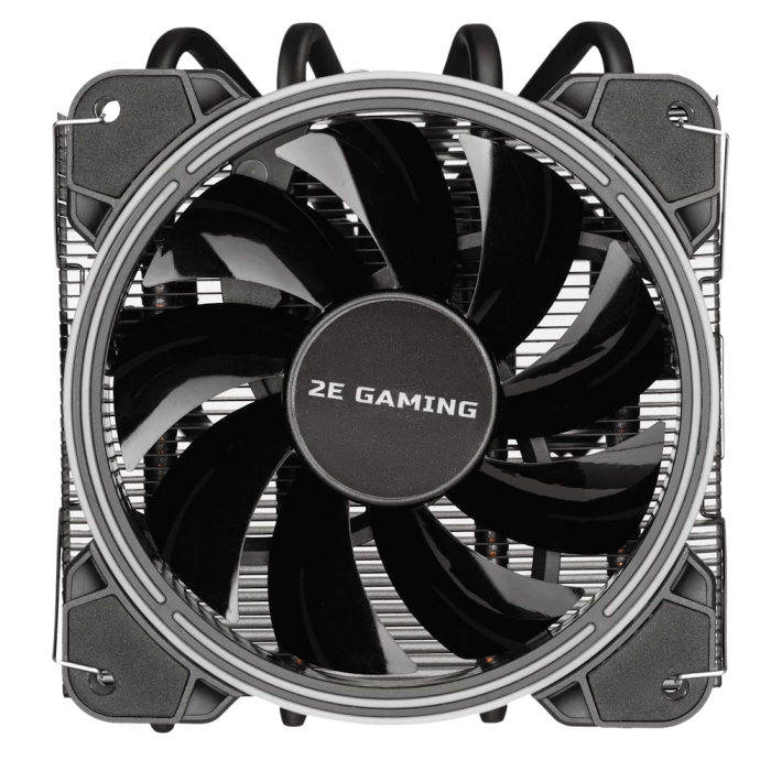 Кулер для процесора 2E Gaming Air Cool AC120T4 ARGB, Black, алюміній, мідні теплові трубки, 1x120 мм ARGB, для Intel 1700/1366/1200/115x, AMD AM5/AM4, до 130 Вт (2E-AC120T4-ARGB)