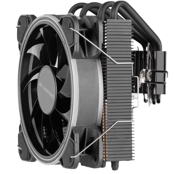 Кулер для процесора 2E Gaming Air Cool AC120T4 ARGB, Black, алюміній, мідні теплові трубки, 1x120 мм ARGB, для Intel 1700/1366/1200/115x, AMD AM5/AM4, до 130 Вт (2E-AC120T4-ARGB)