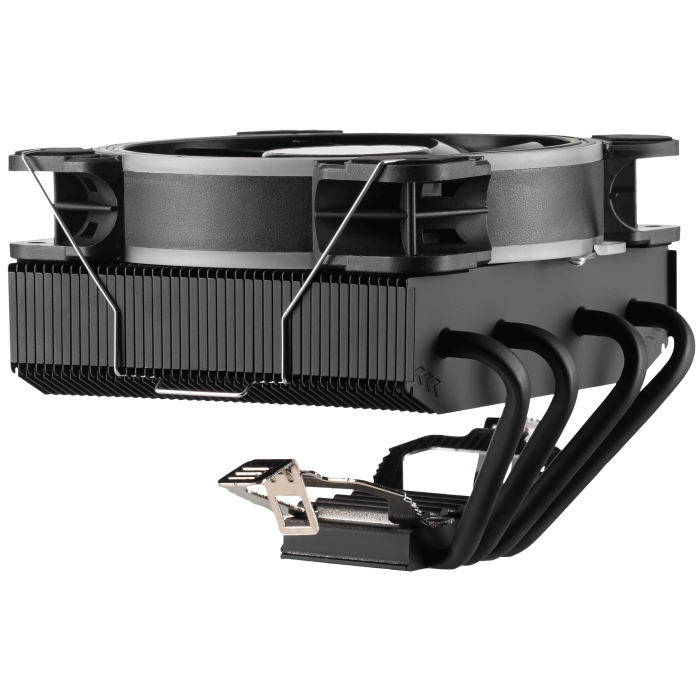 Кулер для процесора 2E Gaming Air Cool AC120T4 ARGB, Black, алюміній, мідні теплові трубки, 1x120 мм ARGB, для Intel 1700/1366/1200/115x, AMD AM5/AM4, до 130 Вт (2E-AC120T4-ARGB)