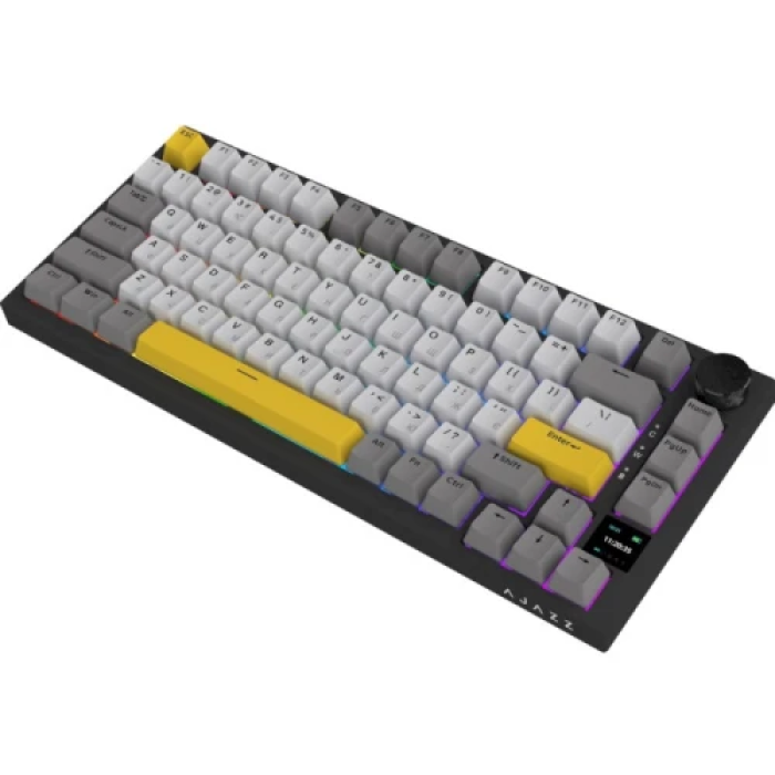 Клавіатура бездротова Ajazz AK820 Pro, Starry Night, Bluetooth / USB 2.4GHz / Type-C, механічна (перемикачі Flying Fish), 81 кнопка, RGB підсвічування, TFT-екран, акумулятор 4000 mA (AK820PRO-FF-BGY)