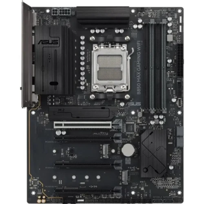 Материнська плата AM5 Asus B850 MAX GAMING WIFI, B850, 4xDDR5, Int.Video (CPU), 4xSATA3, 3xM.2, 1xPCI-E 5.0 x16, 1xPCI-E 4.0 x16, 2xPCI-E 3.0 x16, Realtek 7.1, Realtek 2.5Gb, WiFi 6E, Bluetooth 5.4, 8xUSB 3.2 / 8xUSB 2.0, HDMI/DP, ATX