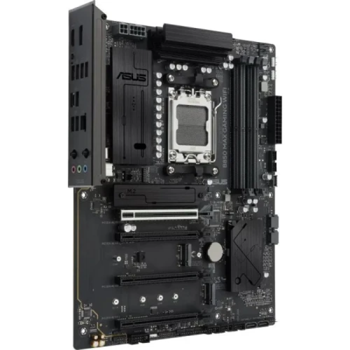 Материнська плата AM5 Asus B850 MAX GAMING WIFI, B850, 4xDDR5, Int.Video (CPU), 4xSATA3, 3xM.2, 1xPCI-E 5.0 x16, 1xPCI-E 4.0 x16, 2xPCI-E 3.0 x16, Realtek 7.1, Realtek 2.5Gb, WiFi 6E, Bluetooth 5.4, 8xUSB 3.2 / 8xUSB 2.0, HDMI/DP, ATX