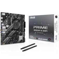 Мат.плата AM4 (B550) Asus PRIME B550M-K WIFI, B550, 2xDDR4, Int.Video(CPU), 4xSATA3, 2xM.2, 1xPCI-E 4.0 x16, 1xPCI-E 3.0 x1, Realtek 7.1, Realtek 1Gb, WiFi 6, Bluetooth, 6xUSB 3.2 / 4xUSB 2.0, HDMI/DP, MicroATX