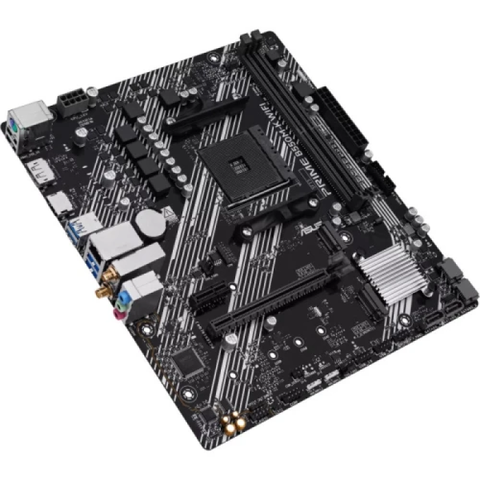 Мат.плата AM4 (B550) Asus PRIME B550M-K WIFI, B550, 2xDDR4, Int.Video(CPU), 4xSATA3, 2xM.2, 1xPCI-E 4.0 x16, 1xPCI-E 3.0 x1, Realtek 7.1, Realtek 1Gb, WiFi 6, Bluetooth, 6xUSB 3.2 / 4xUSB 2.0, HDMI/DP, MicroATX