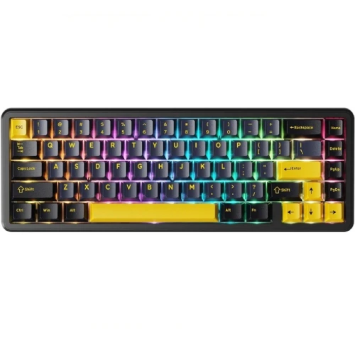 Клавіатура бездротова Attack Shark X65, Starry Black, Type-C, механічна (перемикачі HE Magnetic Switch), RGB підсвічування, кабель 1.5 м, EN/UA (AS-6972792470535-SB-UA)