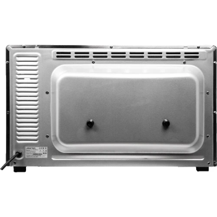 Електродуховка Liberton LEO-501E Inox, 2000W, 50л, 70-250 °C, 3 режими приготування, конвекція, підсвічування, гриль, деко, тримач для деки та рожна, піддон для жиру, рожен