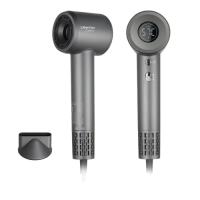 Фен Liberton LHD-6106, Gray, 1600W, 2 швидкості, 4 температурні режими, концентратор, функція самоочищення, LED дисплей, магнітна насадка, захист від перегріву (LHD-6106)