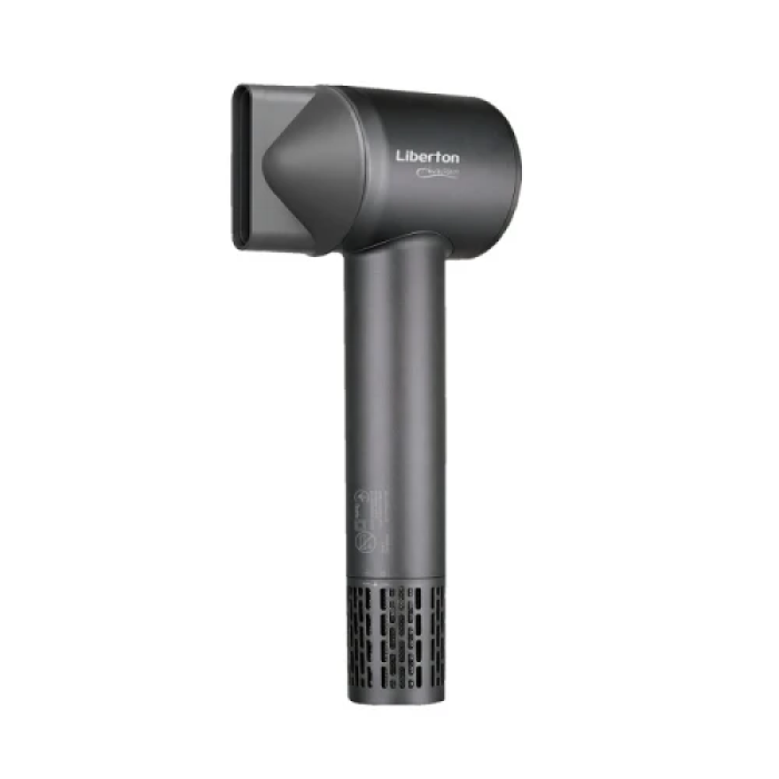Фен Liberton LHD-6106, Gray, 1600W, 2 швидкості, 4 температурні режими, концентратор, функція самоочищення, LED дисплей, магнітна насадка, захист від перегріву (LHD-6106)