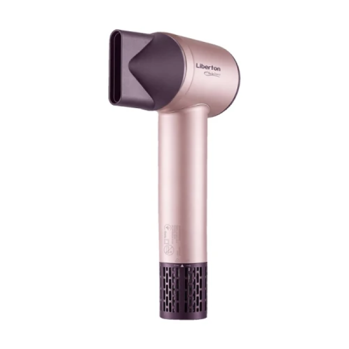 Фен Liberton LHD-6107, Pink, 1600W, 2 швидкості, 4 температурні режими, концентратор, функція самоочищення, Full LED дисплей, магнітна насадка, захист від перегріву (LHD-6107)
