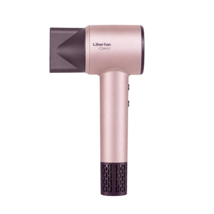 Фен Liberton LHD-6107, Pink, 1600W, 2 швидкості, 4 температурні режими, концентратор, функція самоочищення, Full LED дисплей, магнітна насадка, захист від перегріву (LHD-6107)