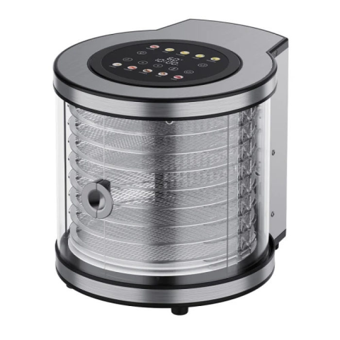 Сушарка для овочів та фруктів Sumato SU-04FD01, Inox, 700W, сенсорне керування, 8 ярусів, об'єм 15л, таймер, температурний контроль 35-75 °C