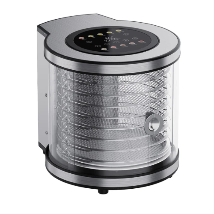 Сушарка для овочів та фруктів Sumato SU-04FD01, Inox, 700W, сенсорне керування, 8 ярусів, об'єм 15л, таймер, температурний контроль 35-75 °C
