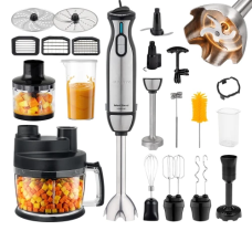 Блендер Sumato SU-08HB01, Black/Inox, 1000W, занурювальний, 2 швидкості, об'єм чаші 2000 мл, 20 насадок, регулювання швидкості, турбо режим