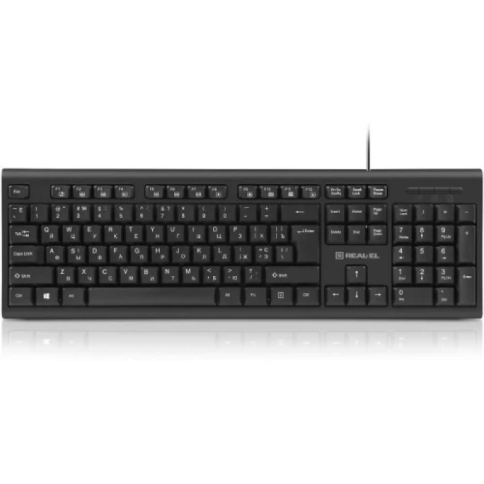 Клавіатура REAL-EL RK-507, Black, USB, мембранна, 104 кнопки