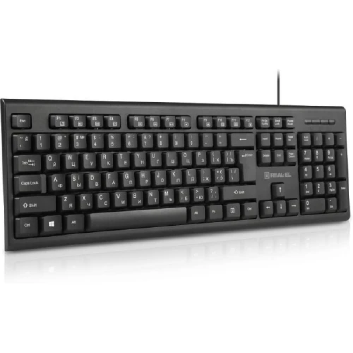 Клавіатура REAL-EL RK-507, Black, USB, мембранна, 104 кнопки