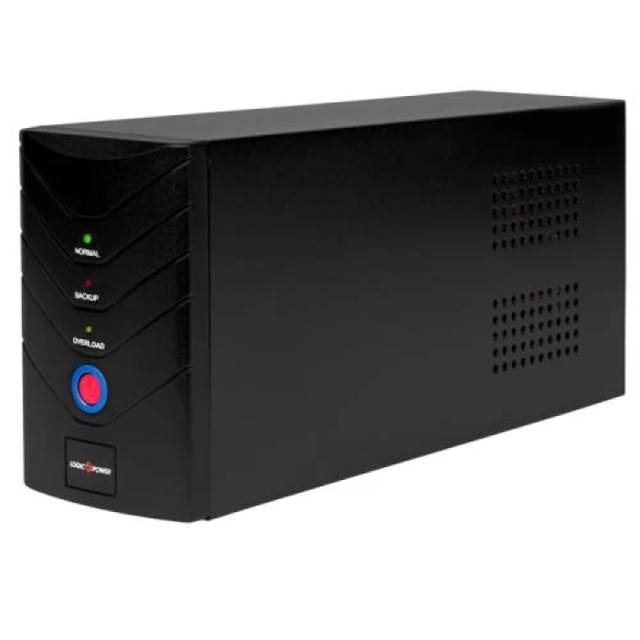 Джерело безперебійного живлення LogicPower U650VA, 390 Вт, 2 розетки, AVR, 12В/7.5Аг x 1 шт, чорний пластиковий корпус (1079)