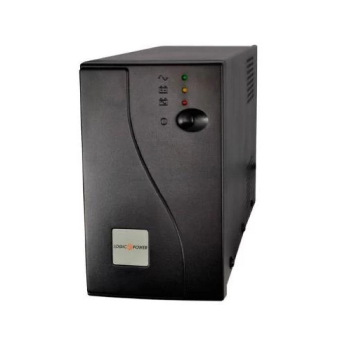 Джерело безперебійного живлення LogicPower U850VA / 2 розетки, 5 ступ. AVR, 7.5Ач12В. чорний корпус