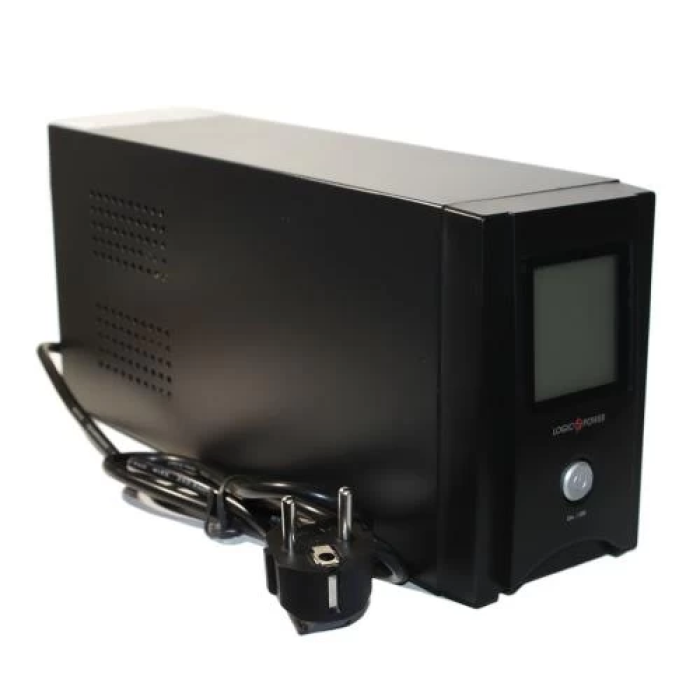 Джерело безперебійного живлення LogicPower UL650VA Black, 390 Вт, 2 розетки, AVR, 12В/7.5Аг x 1 шт, металевий корпус (1454)