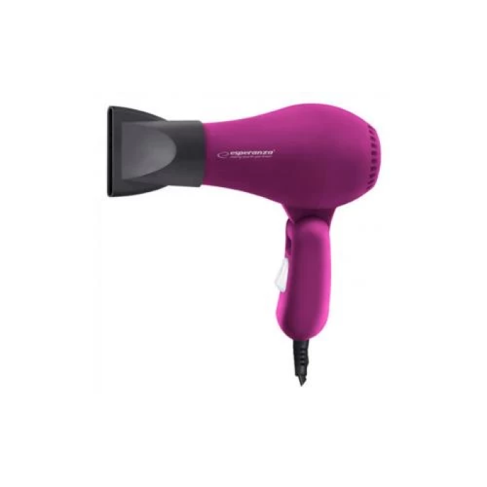 Фен Esperanza EBH003P Aurora, Pink, 750 Вт, дорожній, 1 швидкість, 2 температурні режими, концентратор