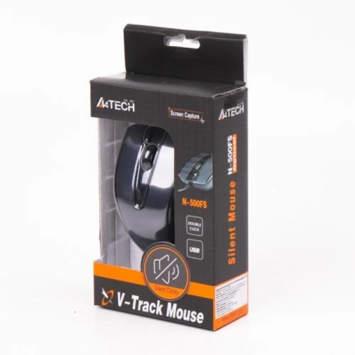 Миша A4Tech N-500FS Glossy Gray, USB V-TRACK