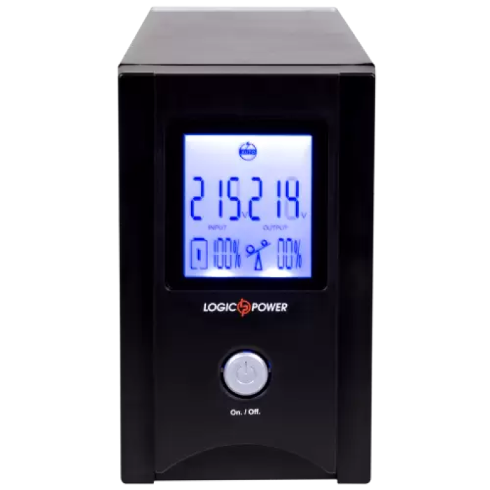 ДБЖ LogicPower UL850VA/2 розетки, 5 ступ. AVR, 7.5Ач12В, чорний корпус (1456)