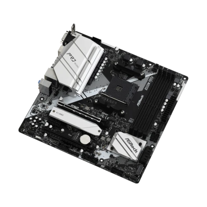 Мат.плата AM4 (B550) ASRock B550M Pro4, B550, 4xDDR4, CrossFire, Int.Video(CPU), 6xSATA3, 2xM.2, 1xPCI-E 16x 4.0, 1xPCI-E 16x 3.0, 1xPCI-E 1x 3.0, 1xM.2 (Key E), ALC1200, RTL8111H, 7xUSB3.2/6xUSB2.0, VGA/HDMI/DP, MicroATX