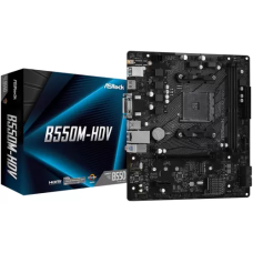 Мат.плата AM4 (B550) ASRock B550M-HDV, B550, 2xDDR4, Int.Video(CPU), 4xSATA3, 1xM.2, 1xPCI-E 16x 4.0, 1xPCI-E 1x 3.0, 1xM.2 (Key E), ALC887, RTL8111H, 6xUSB3.2/6xUSB2.0, VGA/DVI-D/HDMI, MicroATX