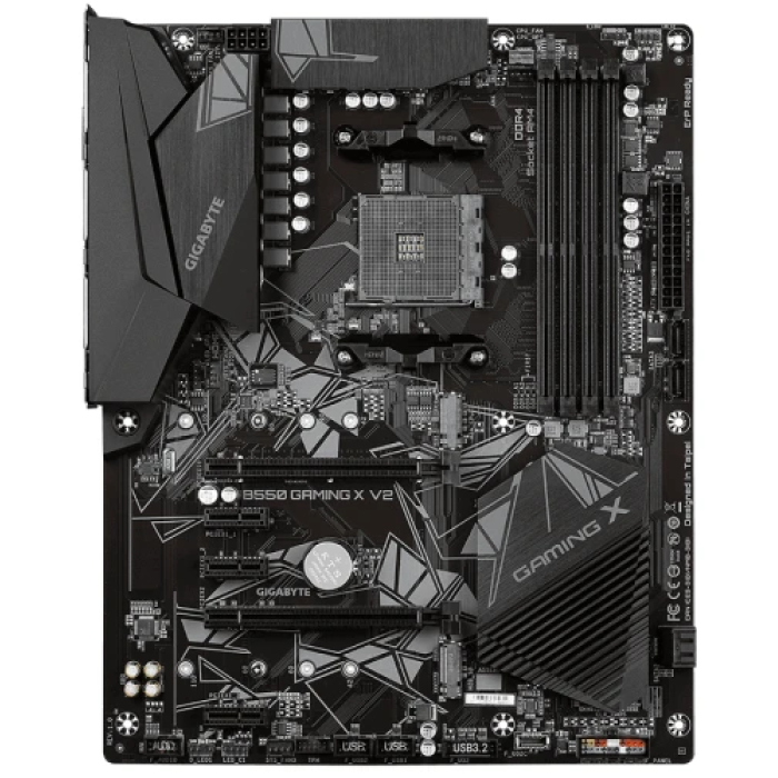 Мат.плата AM4 (B550) Gigabyte B550 GAMING X V2, B550, 4xDDR4, CrossFireX, Int.Video(CPU), 4xSATA3, 2xM.2, 1xPCI-E 16x 4.0, 1xPCI-E 16x 3.0, 3xPCI-E 1x 3.0, ALC887, GLan, 6xUSB3.2/6xUSB2.0, DVI-D/HDMI, ATX