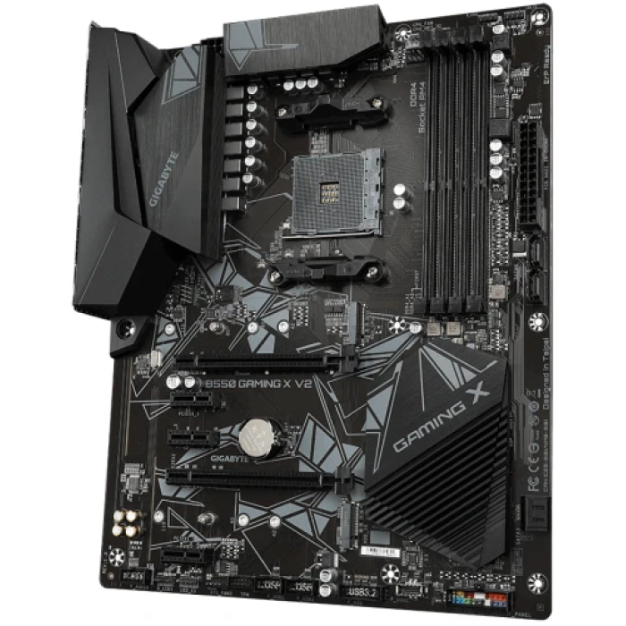 Мат.плата AM4 (B550) Gigabyte B550 GAMING X V2, B550, 4xDDR4, CrossFireX, Int.Video(CPU), 4xSATA3, 2xM.2, 1xPCI-E 16x 4.0, 1xPCI-E 16x 3.0, 3xPCI-E 1x 3.0, ALC887, GLan, 6xUSB3.2/6xUSB2.0, DVI-D/HDMI, ATX