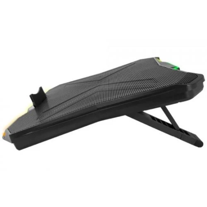 Підставка для ноутбука до 17" Esperanza "Xalok", Black, 1x18 см вентилятор (17-20 dB, 800 rpm), 10 режимів RGB підсвічування, 2xUSB, 400x300x26 мм (EGC110)