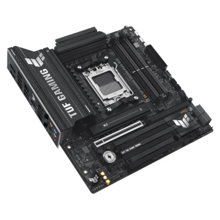 Материнська плата AM5 Asus TUF GAMING B850M-PLUS WIFI, B850, 4xDDR5, Int.Video (CPU), 4xSATA3, 3xM.2, 1xPCI-E 5.0 x16, 1xPCI-E 4.0 x1, ALC1220P, Realtek 2.5Gb, WiFi 6E, Bluetooth 5.3, 10xUSB 3.2 / 6xUSB 2.0, HDMI/DP, MicroATX