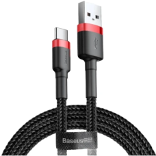 Кабель USB AM - Type-C, 2 м, Black/Red, Baseus "Cafule", 2A, 480Mbps (CATKLF-C91)