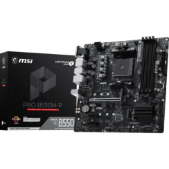 Мат.плата AM4 (B550) MSI PRO B550M-P, B550, 4xDDR4, Int.Video(CPU), 4xSATA3, 2xM.2, 1xPCI-E 16x 4.0, 2xPCI-E 1x 3.0, ALC897, RTL8111H, 6xUSB3.2/6xUSB2.0/1xUSB-C3.2, VGA/DVI-D/HDMI, MicroATX