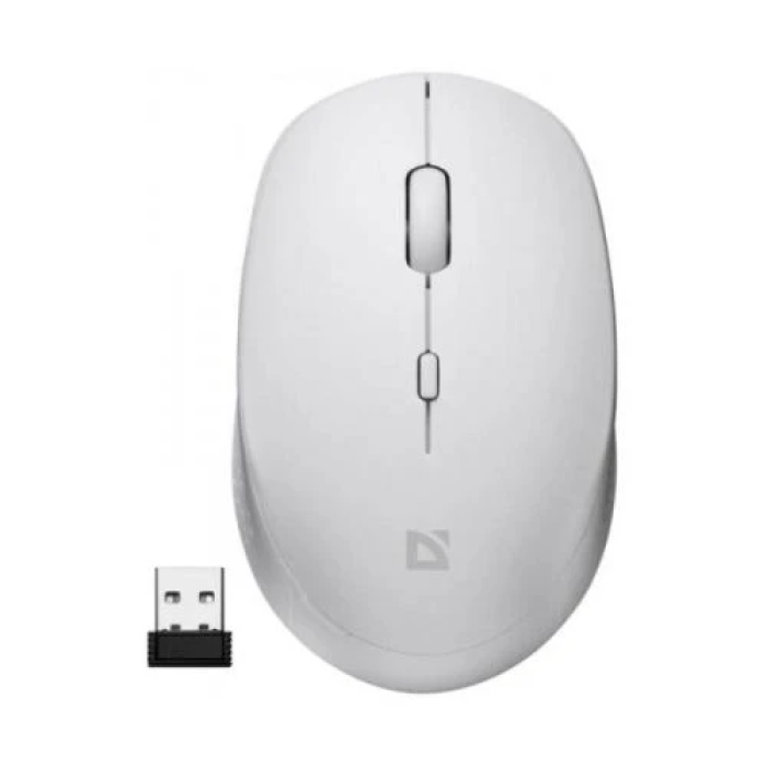 Миша бездротова Defender Auris MB-027, White, USB, оптична (сенсор PixArt 3065), 800-1600 dpi, 3 кнопки, 1xAA (52028)
