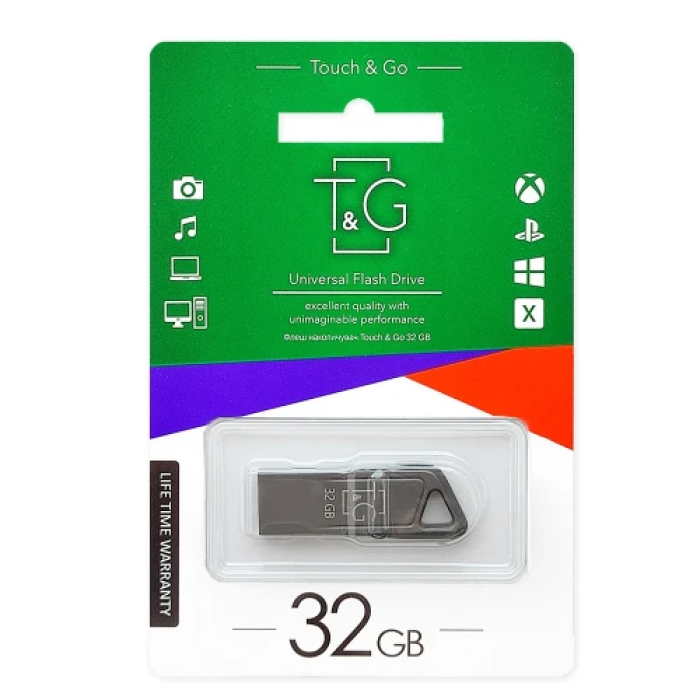 Флеш накопичувач USB 32Gb T&G Metal TG114, Silver, USB 2.0 (TG114-32G)