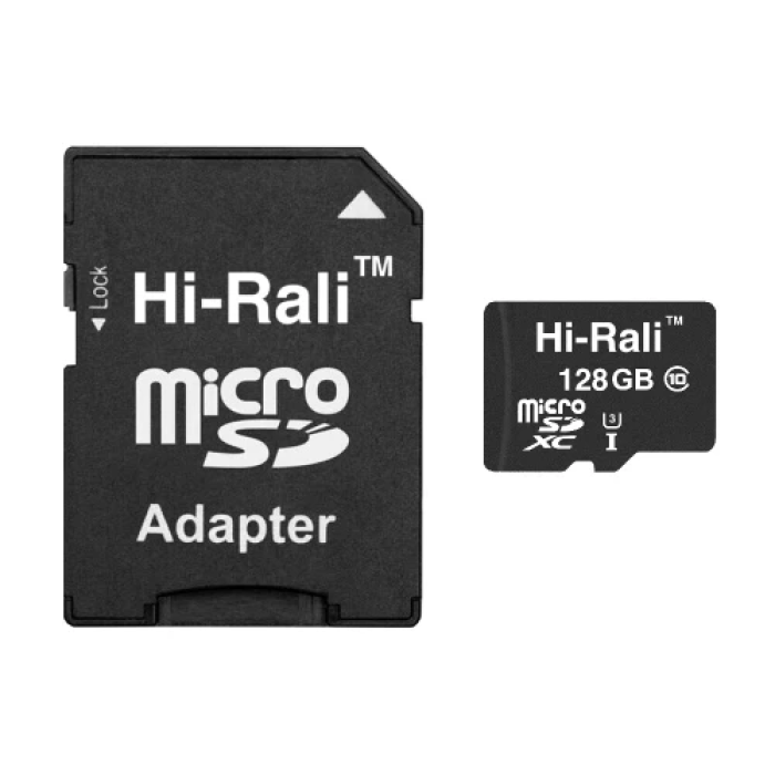 Карта пам'яті microSDXC, 128Gb, Hi-Rali, Class10 UHS-I U3, SD адаптер (HI-128GBSD10U3-01)