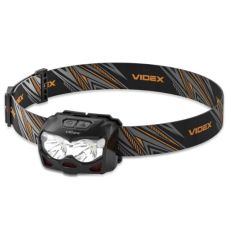Ліхтар налобний Videx H055D, Black, 500 лм, 5000K, до 115 м, 5 режимів роботи, світлодіод 2Х CREE XTE 5W, акумулятор (Li-ion VLF-B12 1200mAh або 3x AAA) (VLF-H055D)