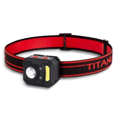 Ліхтар налобний Titanum H05, Black/Red, 250 Лм, до 110 м, світлодіод XPE + COB, вбудований акумулятор Li-pol 850 mAh, Type-C, IP44 (TLF-H05)