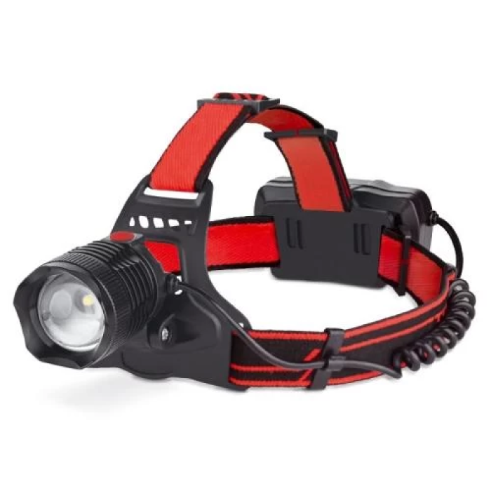 Ліхтар налобний Titanum H06, Black/Red, 800 Лм, до 250 м, світлодіод P50, акумулятор (2 шт) Li-ion 18650 1200 mAh, Type-C, IP44 (TLF-H06)