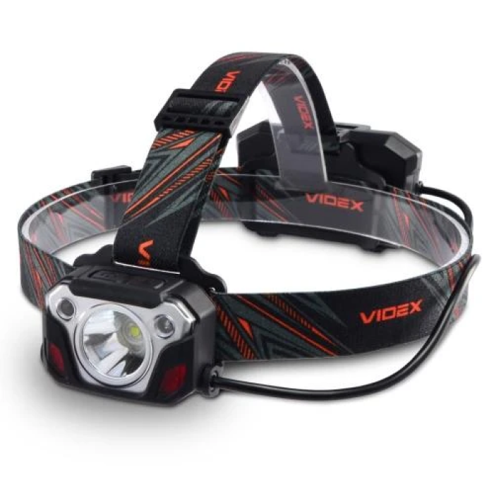 Ліхтар налобний Videx H056, Black, 1400 Лм, 6500K, до 160 м, 5 режимів роботи, світлодіод Luminus SST40 (20 Вт), акумулятор (2 шт) Li-ion 18650 2200 mAh, Type-C, IP65 (VLF-H056)