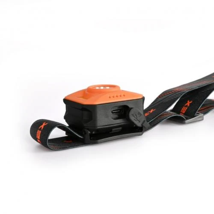 Ліхтар налобний Videx H085, Black/Orange, 400 Лм, 5000K, до 110 м, 8 режимів роботи, світлодіод CREE XTE 5W + COB 5W, акумулятор (850 mAh, незнімний), IP65, 72 г (VLF-H085-OR)