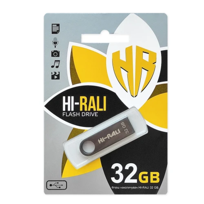 Флеш накопичувач USB 32Gb Hi-Rali Shuttle, Black, USB 2.0 (HI-32GBSHBK)