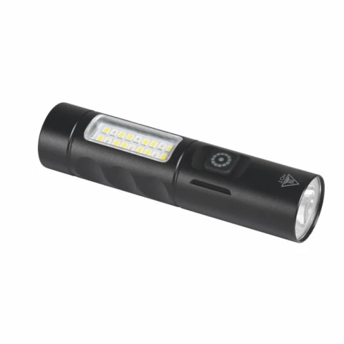 Ліхтар ручний Titanum T16, Black, 160 Лм, вбудований акумулятор 1200 mAh Li-ion, Type-C, IPX2, алюмінієвий сплав (TLF-T16)