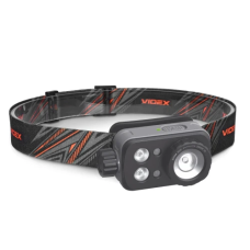 Ліхтар налобний Videx H046Z, Black, 500 Лм, 5000K, до 60 м, 6 режимів роботи, світлодіод Luminus SST20 + SMD 3W (Red/Green), акумулятор (1200 mAh, незнімний), IP65, 96 г (VLF-H046Z)