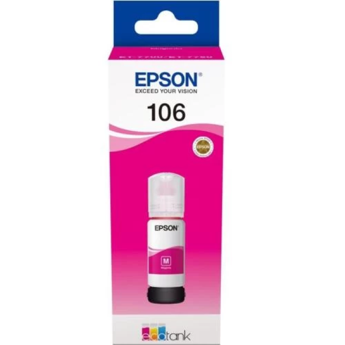 Чорнило Epson 106, Magenta, для L7160/L7180, 70 мл, водорозчинне (C13T00R340)