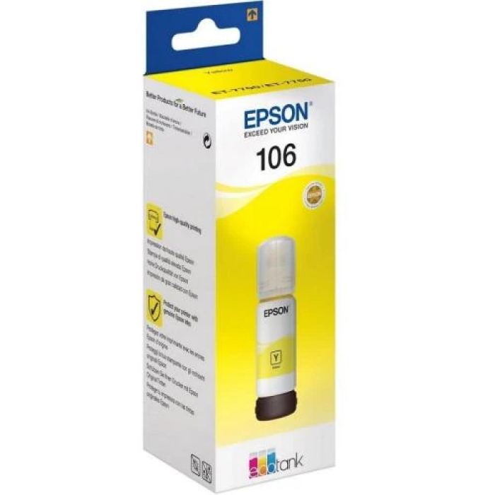 Чорнило Epson 106, Yellow, для L7160/L7180, 70 мл, водорозчинне (C13T00R440)