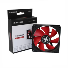 Вентилятор 80 мм, Xilence XF040, Black/Red, 80x80x25 мм, 800-1800 об/хв, до 20 дБ, 4-pin (PWM), підшипник рідинного ковзання
